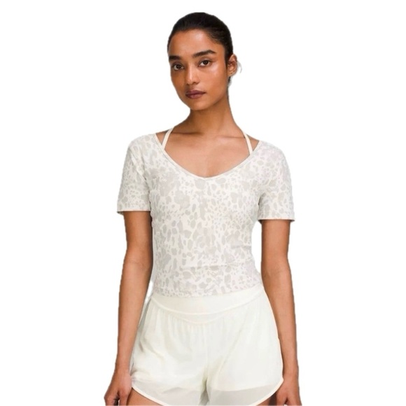 lululemon athletica Tops - Lululemon Align Tee in Cheetah Camo Antique White Multi